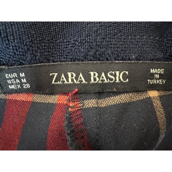 Zara Medium Basic Red & Black Plaid Pants - Picture 3 of 12